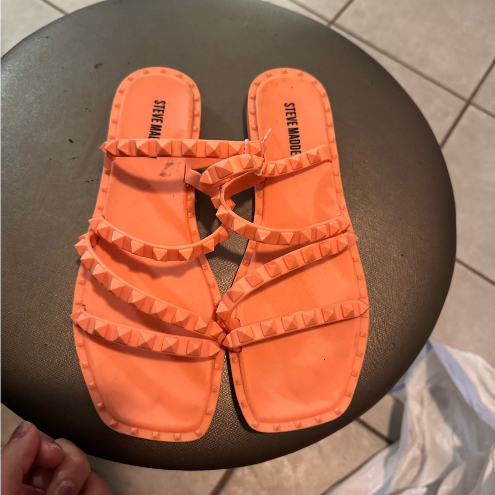 Steve Madden Studded Orange Sandals
